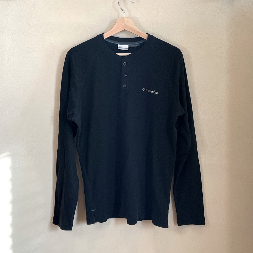 Columbia Black Pine Peak Omni-Wick Long Sleeve Regular Fit Waffle Henley Shirt S View 2
